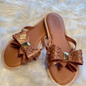Melissa Sweet Pink Bow Thong Sandals Sz 9